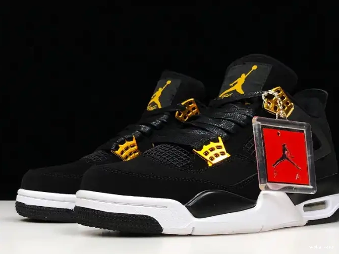 Rep Husky Metallic Air Jordan Royalty Black Gold-White 4 308497-032 0531